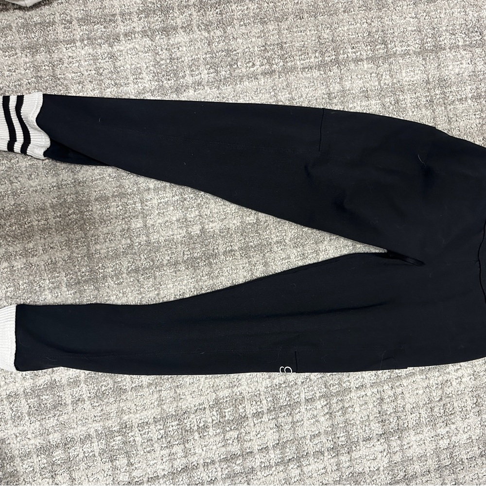 Bombshell Sportswear Black Joggers with Striped Cuffs